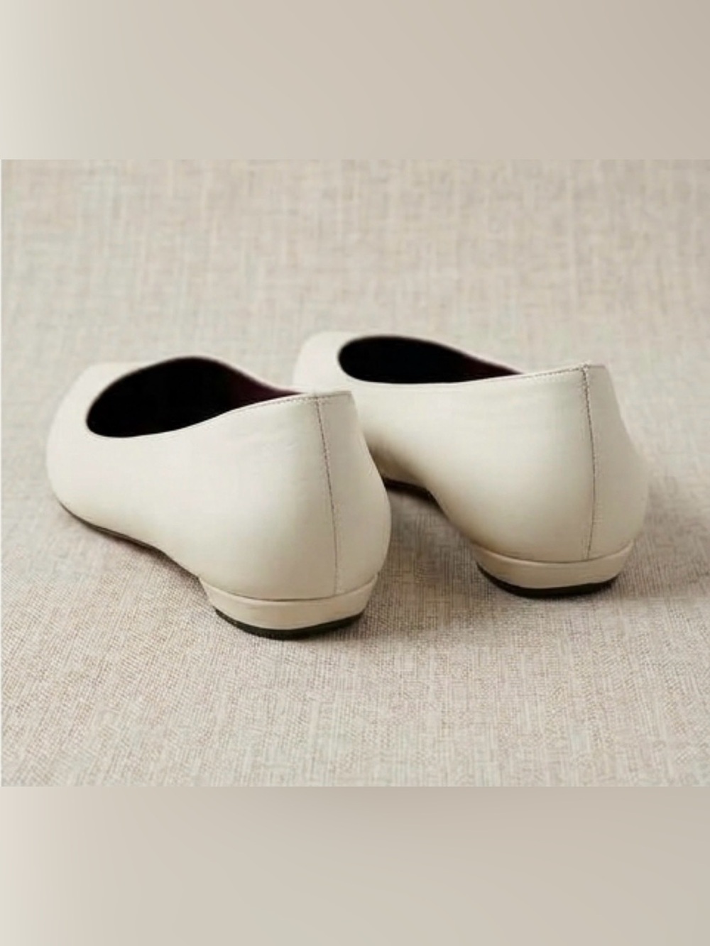 The Row Claudette Ivory Leather Ballet Flats Pointed Toe Vibram Sole Added 7.5